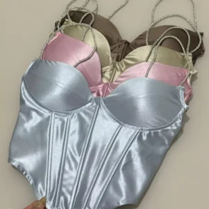 CONJUNTO MARCELLY EM POLIAMIDA ACETINADA COM ELÁSTICO NAS LATERAIS